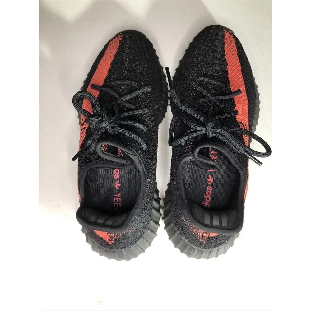 adidas Yeezy Boost 350 V2 Red Stripe Size US 7.5/ EU 40.5- Pre Owned